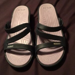 Like new Crocs Navy blue & lavender